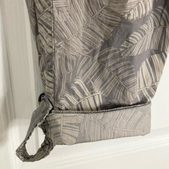 NWOT DEMOCRACY Pant 12 Flex-ellent Grey Palm-Leaf Roll-Tab-Snap Stretch Tropical - Picture 4 of 11
